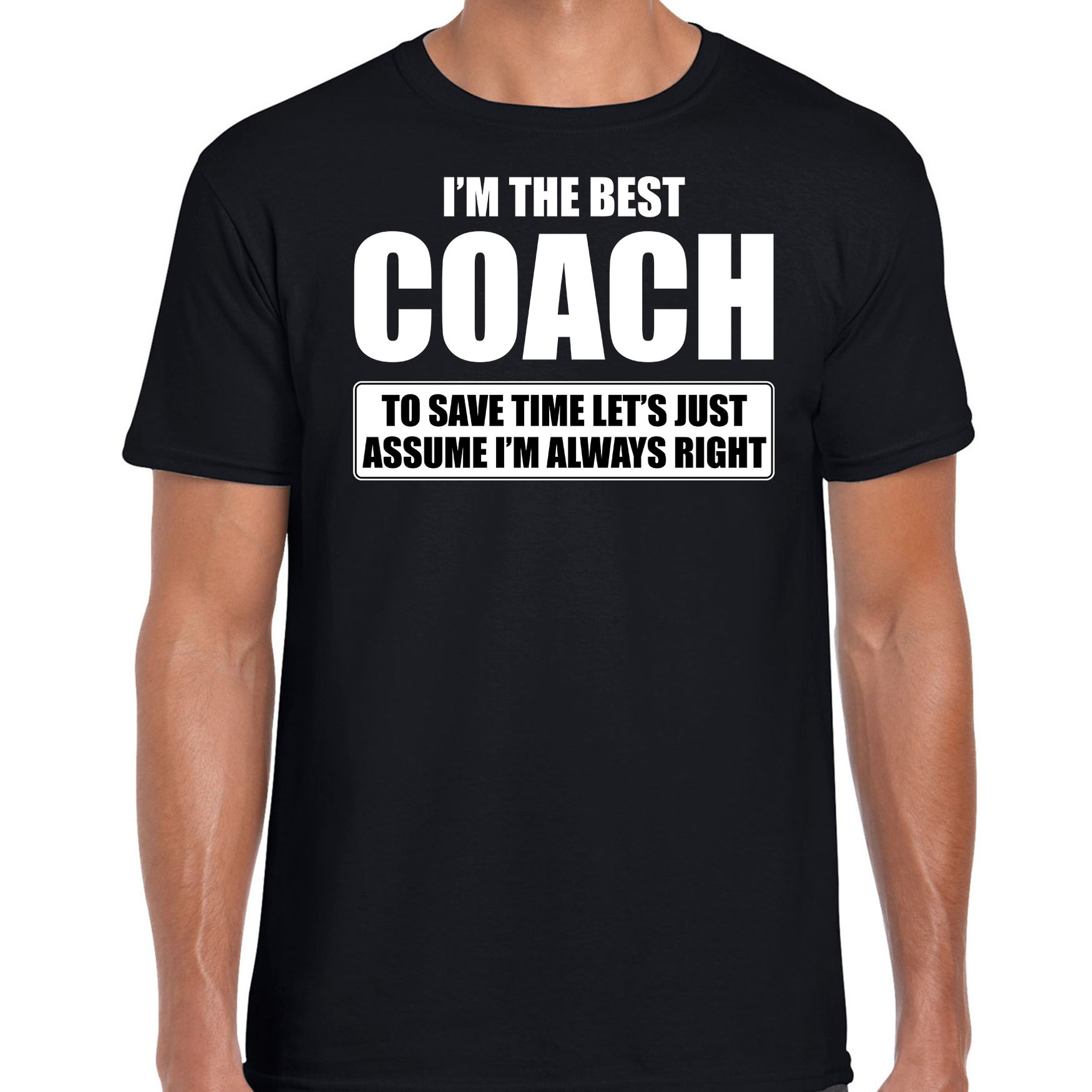I'm the best coach t-shirt zwart heren - De beste coach cadeau