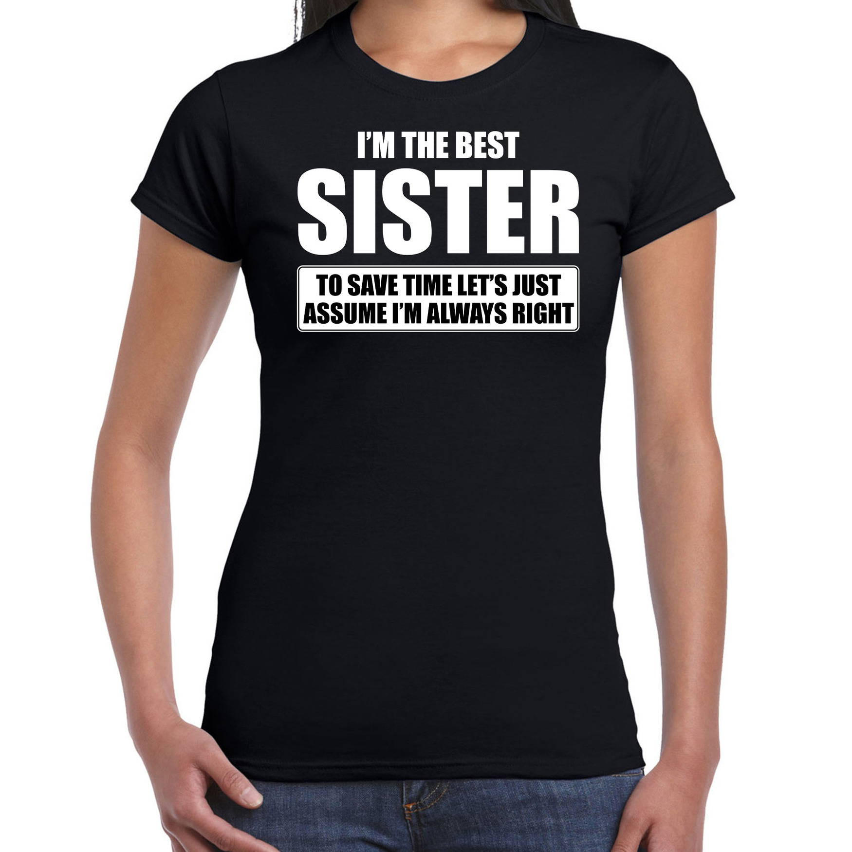I'm the best sister t-shirt zwart dames - De beste zus cadeau