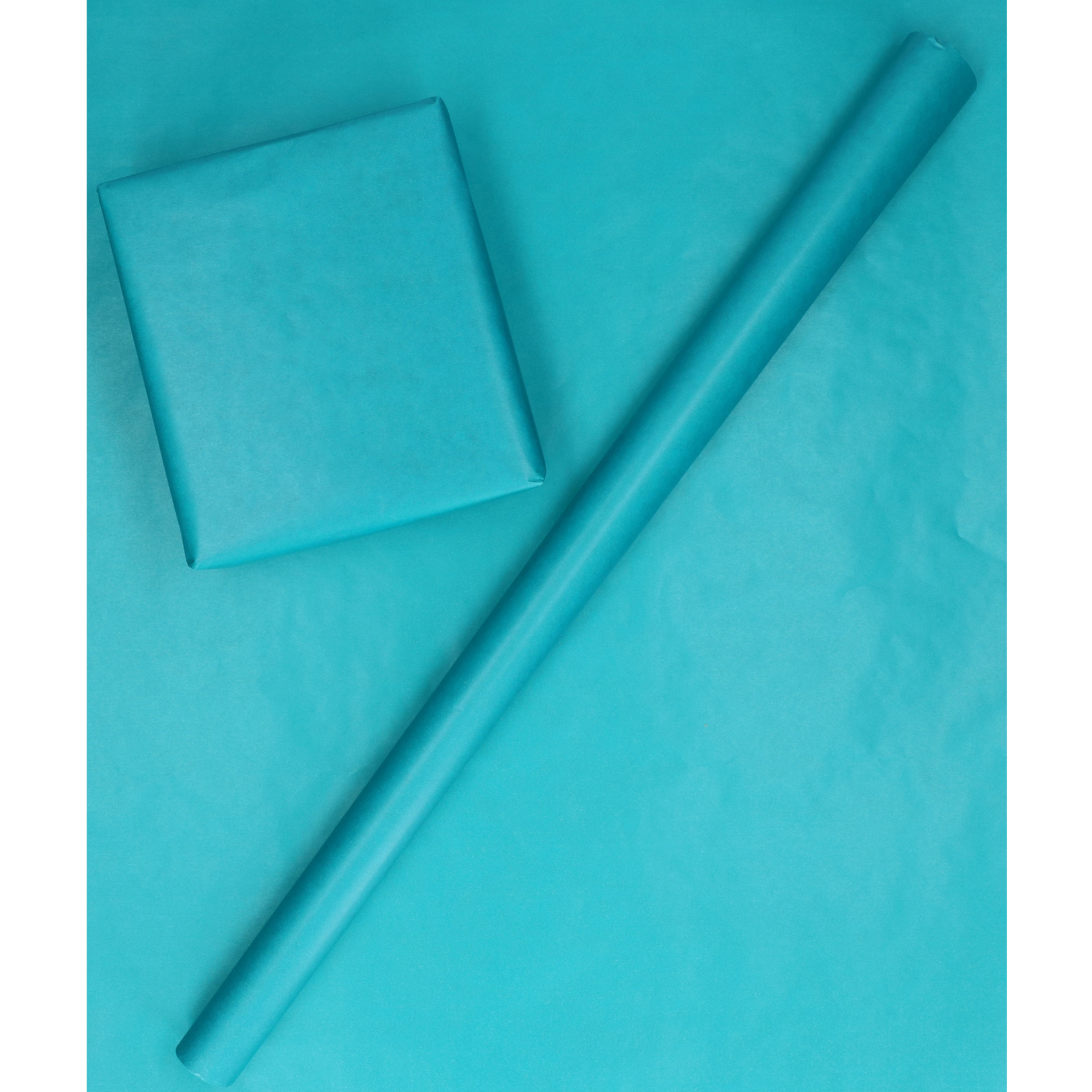 Inpakpapier/cadeaupapier dubbelzijdig oceaan blauw/turquoise 200 x 70 cm