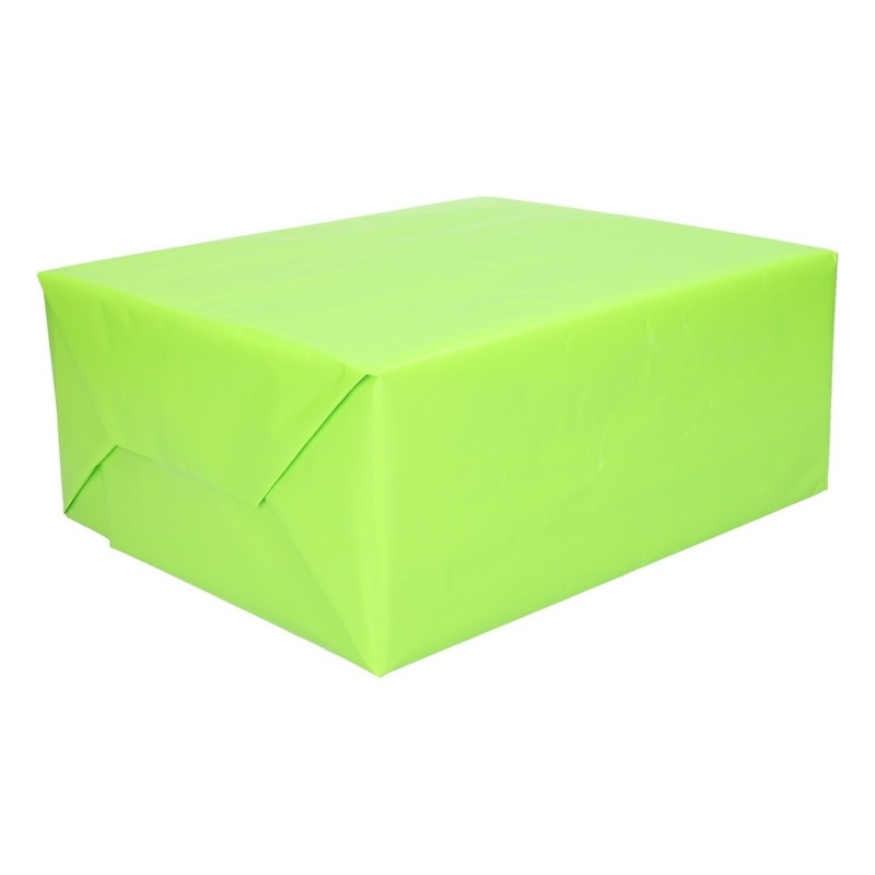 Inpakpapier/cadeaupapier lichtgevend groen 200 x 70 cm op rol