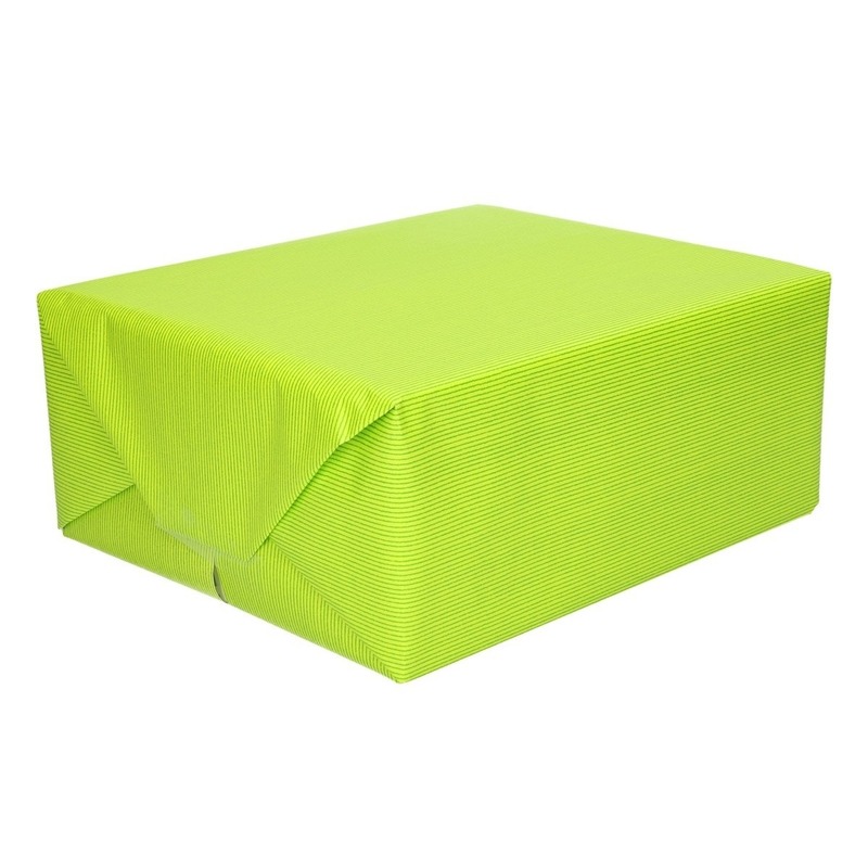 Inpakpapier/cadeaupapier lime groen kraftpapier 200 x 70 cm rol