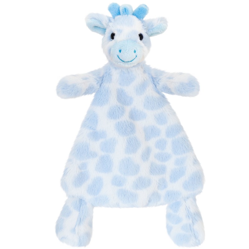 Keel Toys pluche tuttel blauwe giraffe knuffeldoekje 25 cm