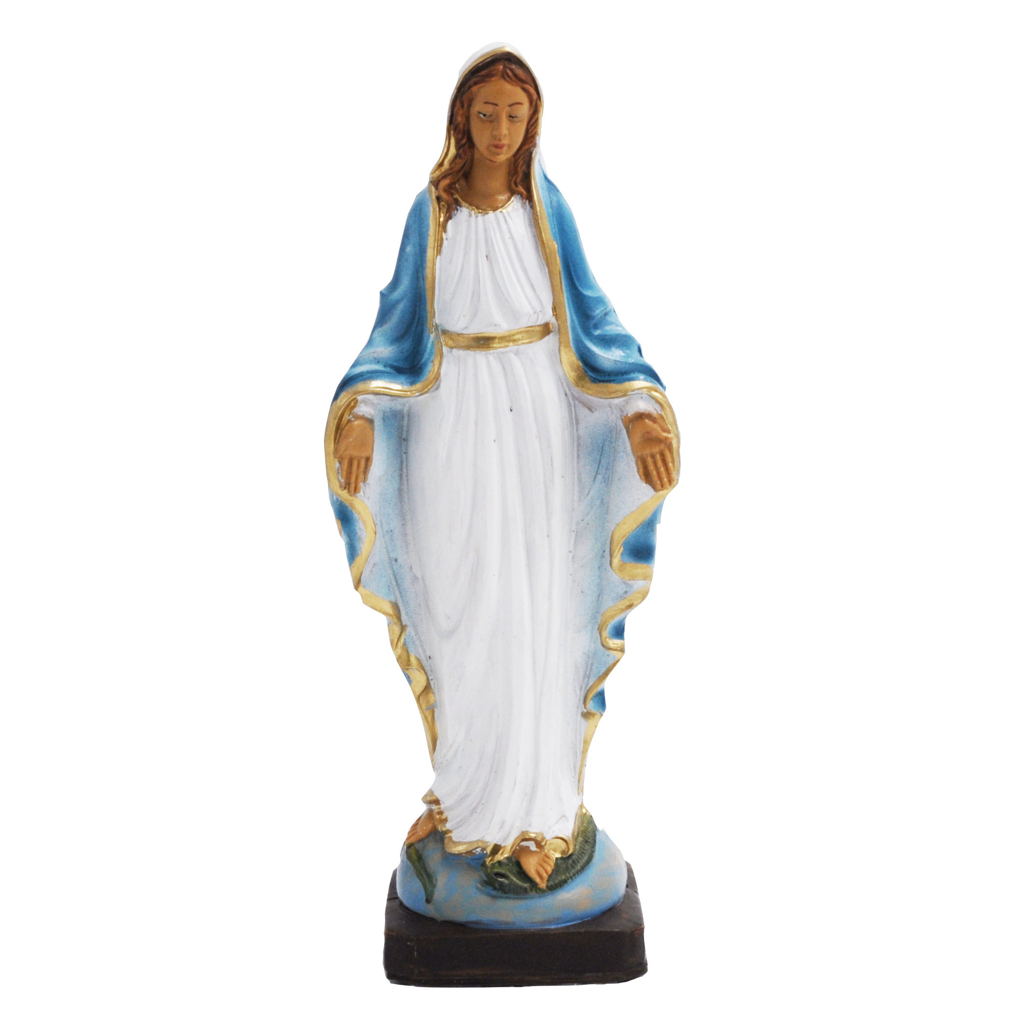 Kerst Maria beeld wit/blauw/goud 20 cm decoratie