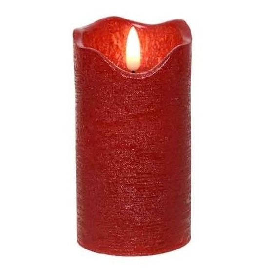 Kerst rode LED kaarsen/stompkaarsen 13 cm flakkerend
