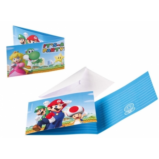 Kinderverjaardag Super Mario uitnodigingen