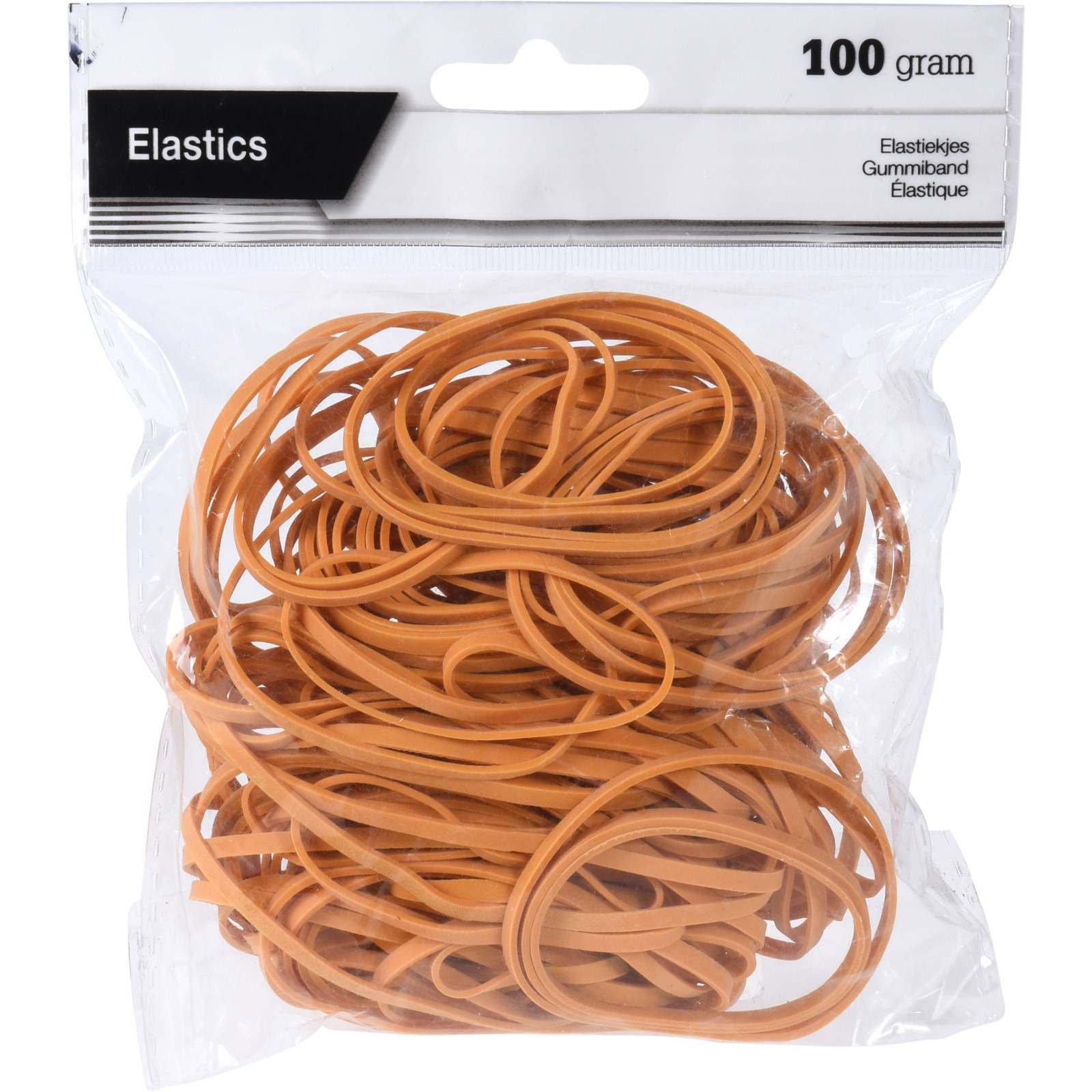 Knutsel/hobby/kantoor zak elastiekjes bruine 100 gram
