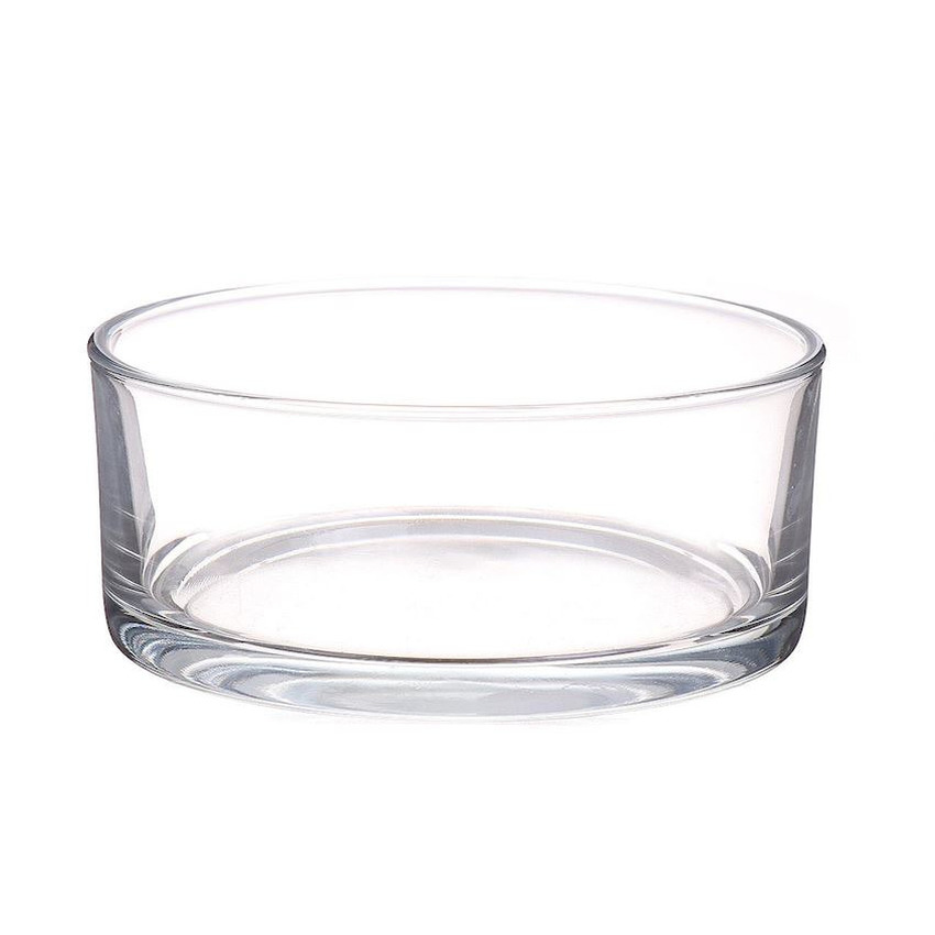 Lage schaal/vaas transparant glas cilindervormig 8 x 19 cm
