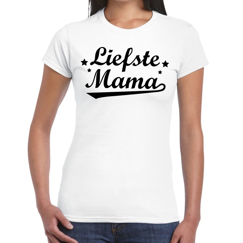 Liefste mama cadeau t-shirt wit dames
