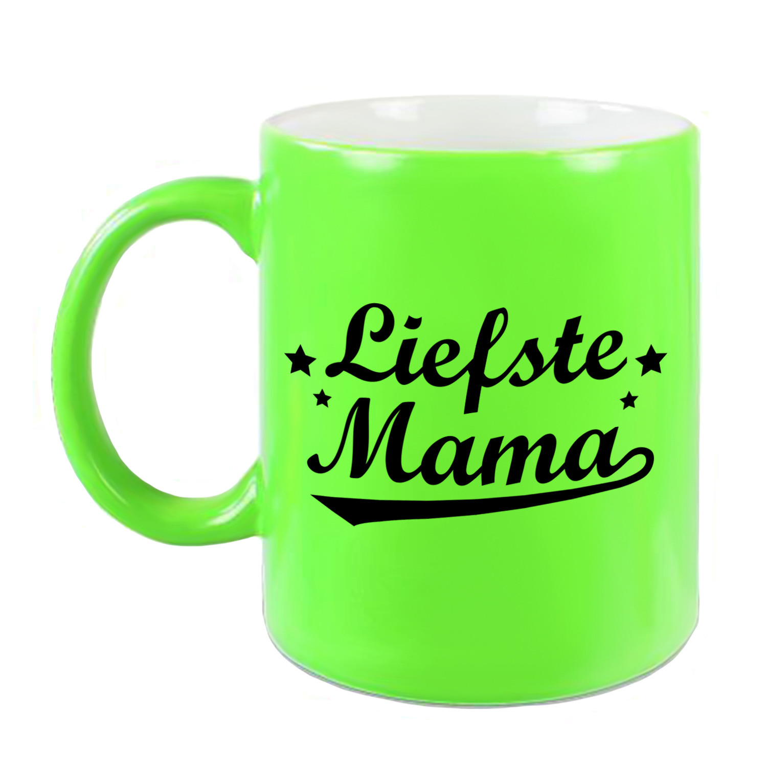 Liefste mama mok / beker neon groen voor Moederdag/ verjaardag 330 ml