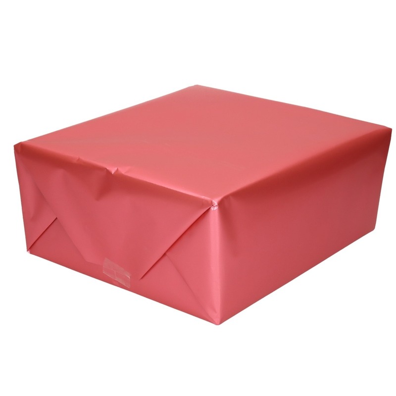 Luxe inpakpapier/cadeaupapier fuchsia roze zijdeglans 150 x 70 c