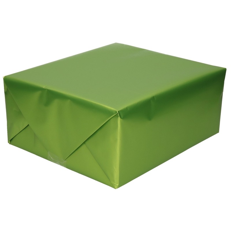 Luxe inpakpapier/cadeaupapier groen zijdeglans 150 x 70 cm