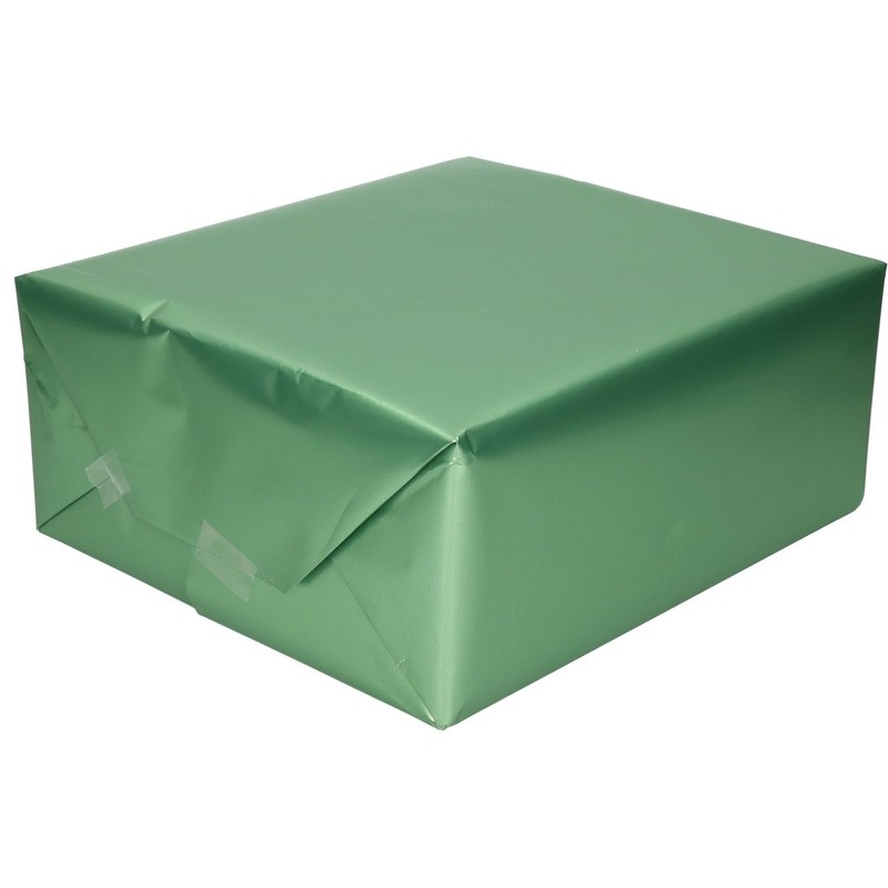 Luxe inpakpapier/cadeaupapier jadegroen zijdeglans 150 x 70 cm