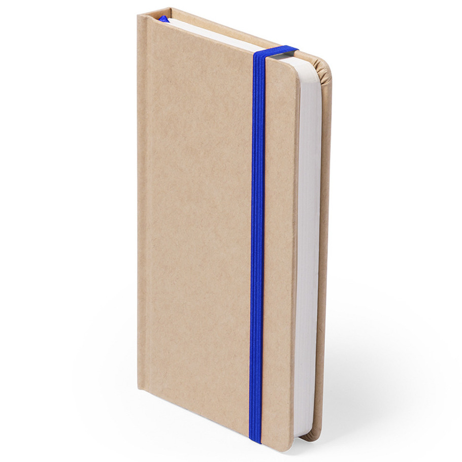 Luxe schriftje/notitieboekje blauw met elastiek A5 formaat