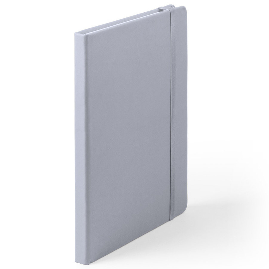 Luxe schriftje/notitieboekje grijs met elastiek A5 formaat