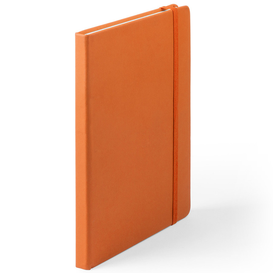 Luxe schriftje/notitieboekje oranje met elastiek A5 formaat