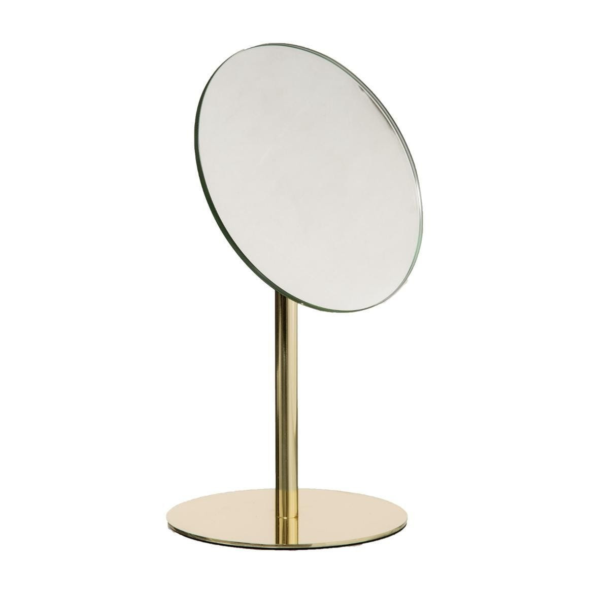 Make-up spiegel/scheerspiegel op voet 15 x 25 cm goud