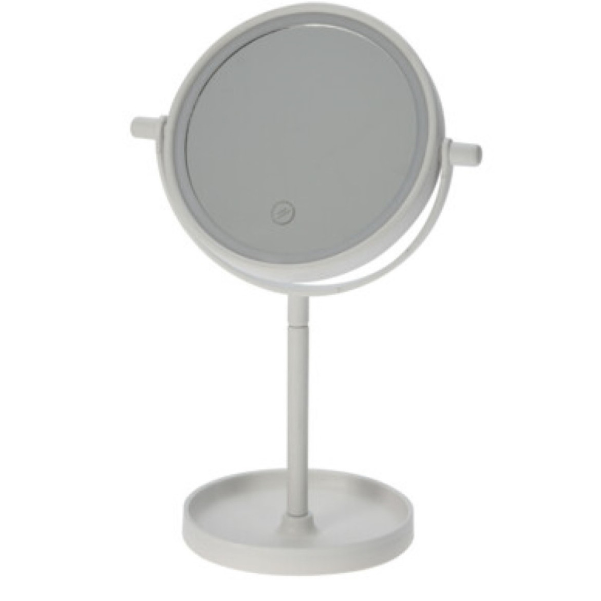 Make-up spiegel wit 2-zijdig met led D15 cm