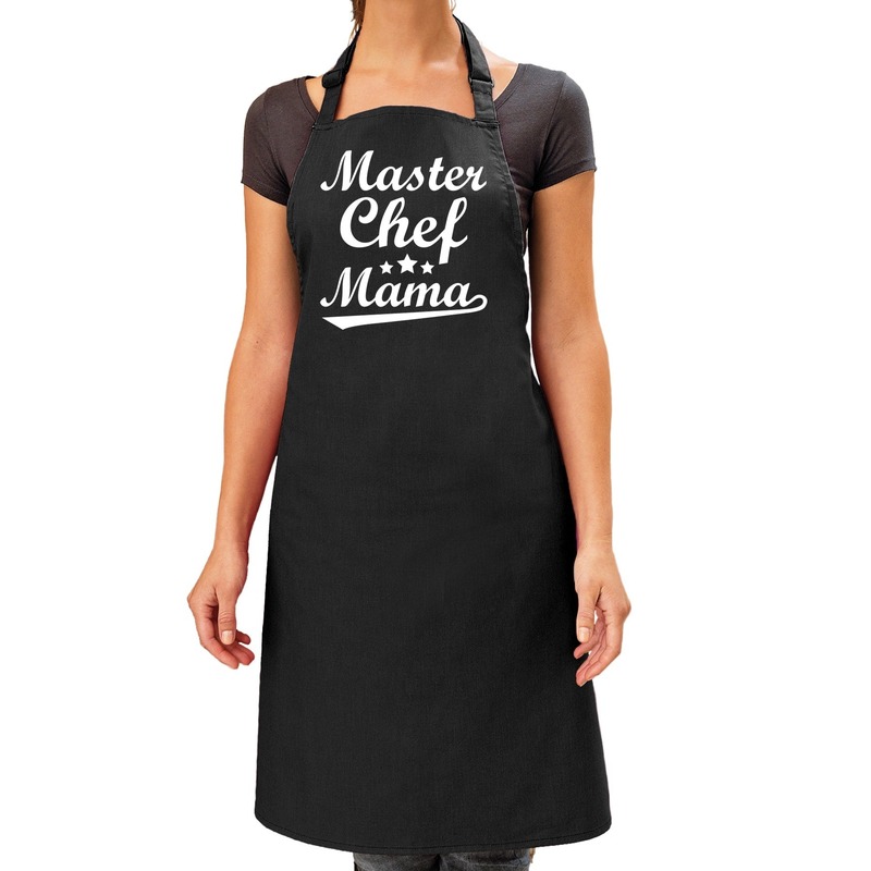 Master chef mama cadeau bbq/keuken schort zwart dames