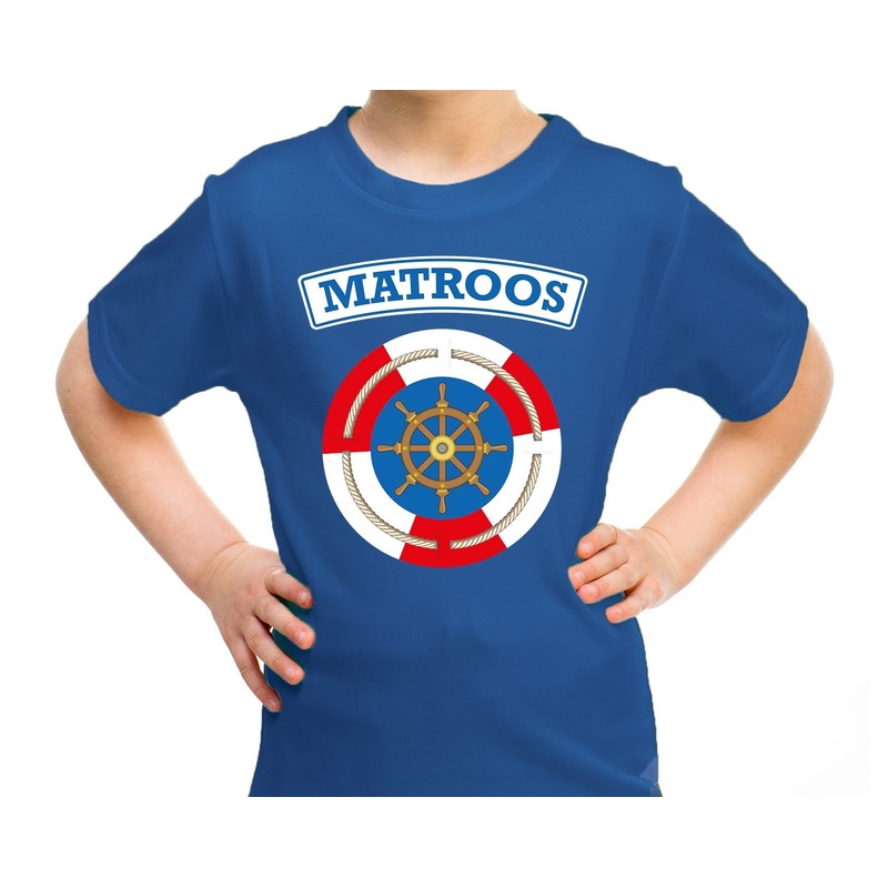Matroos verkleed t-shirt blauw voor kinderen