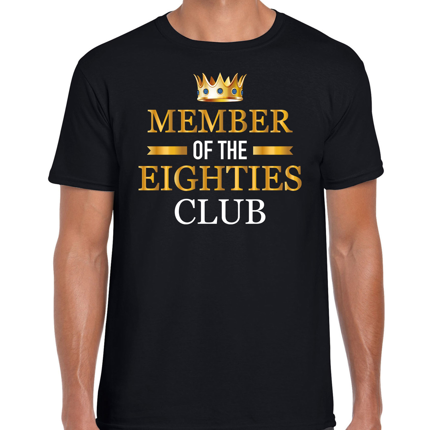 Member of the eighties club verjaardag cadeau t-shirt 80 jaar zwart voor heren
