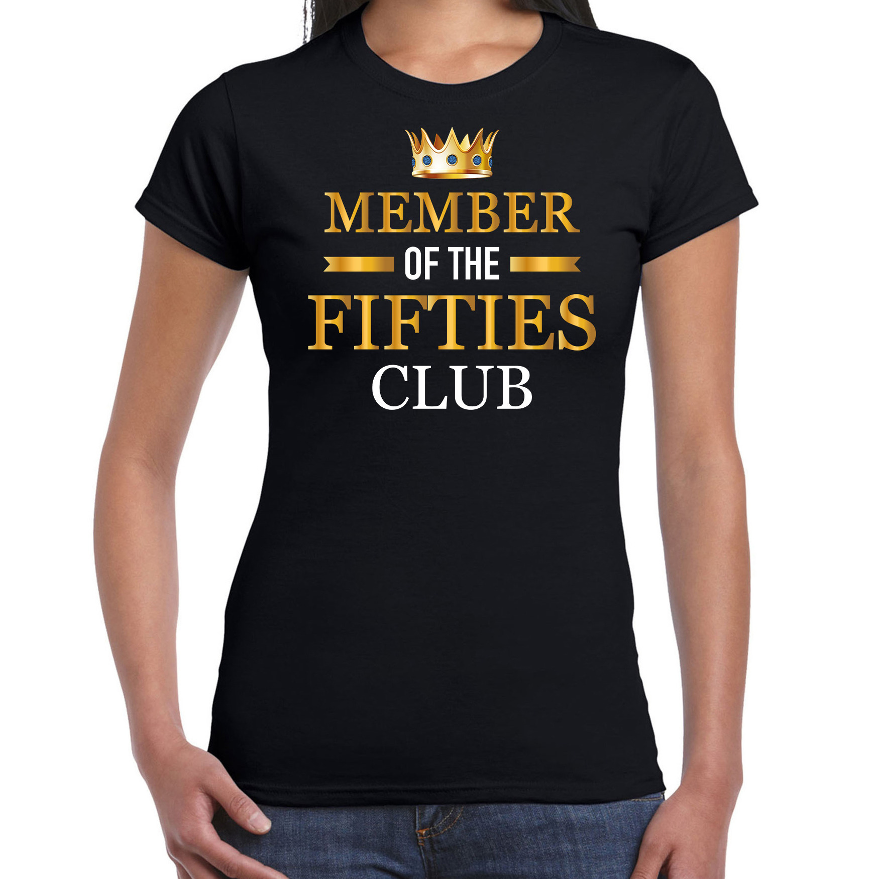 Member of the fifties club verjaardag cadeau t-shirt 50 jaar zwart voor dames