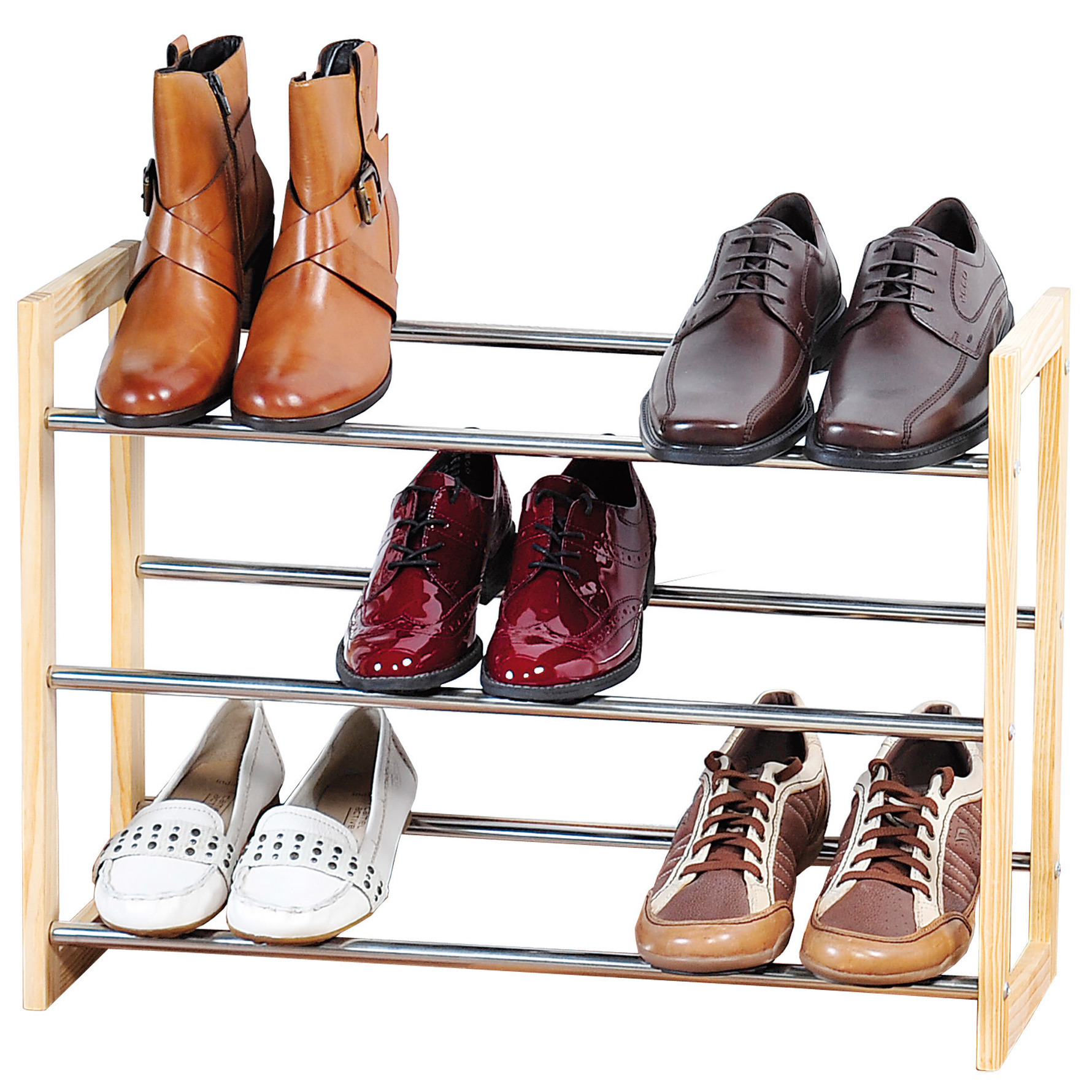 Metalen schoenenkast/schoenenrek uitschuifbaar 22 x 61-118 x 46 cm