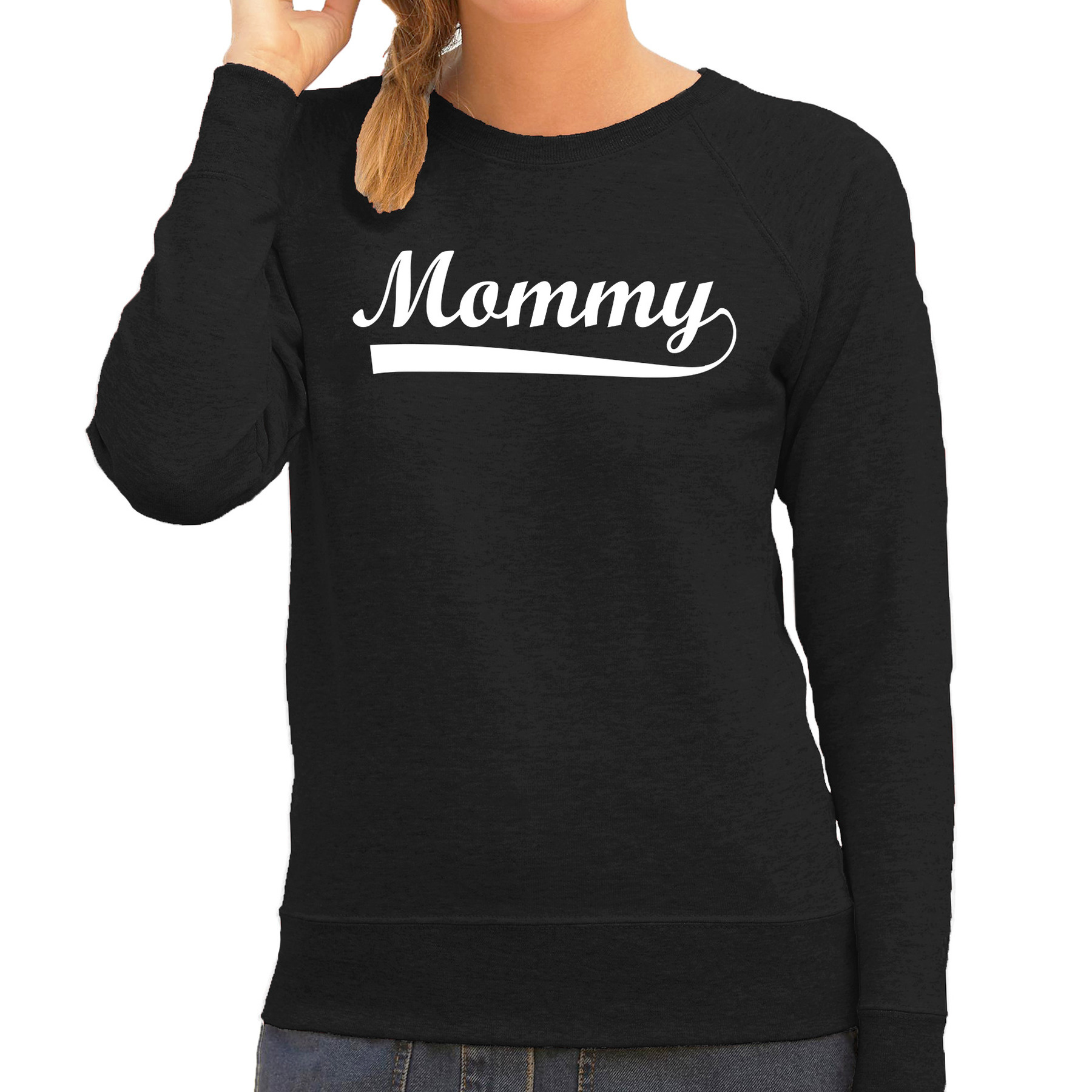 Mommy sweater / trui zwart voor dames - moederdag cadeau truien mama