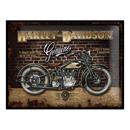 Muurplaat Harley Davidson Genuine 30 x 40 cm