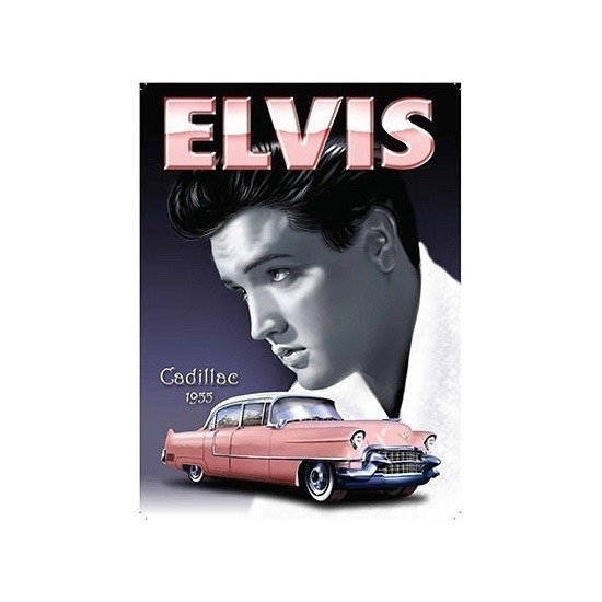 Nostalgische plaat Cadillac en Elvis