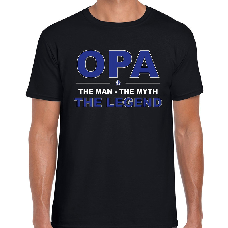 Opa the legend cadeau t-shirt zwart voor heren