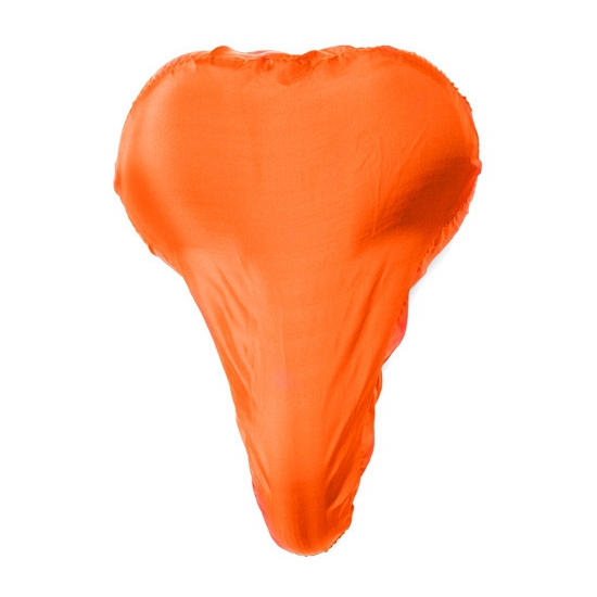 Oranje hoes voor om fietszadel met PVC coating