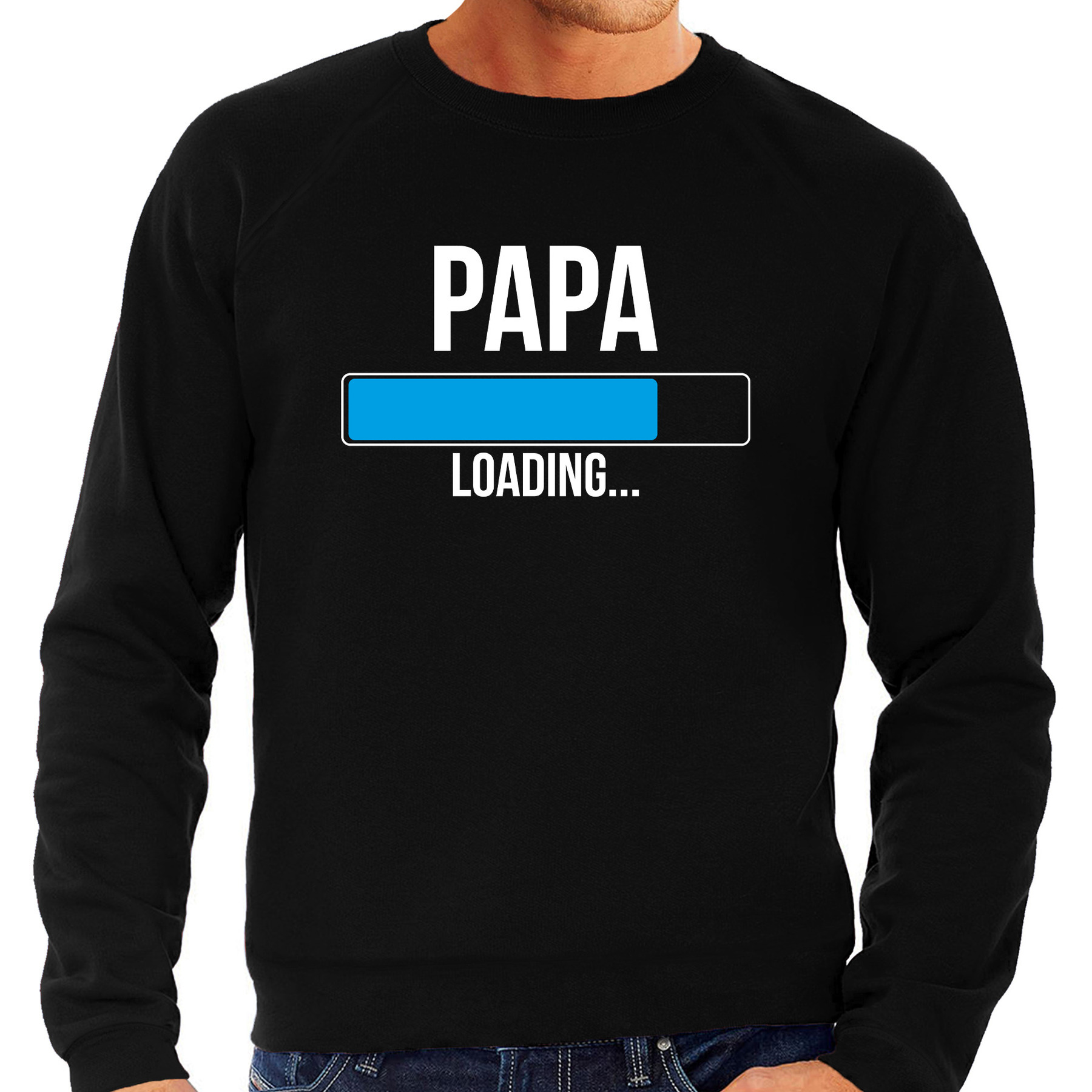 Papa loading sweater / trui zwart voor heren - Aanstaande papa cadeau
