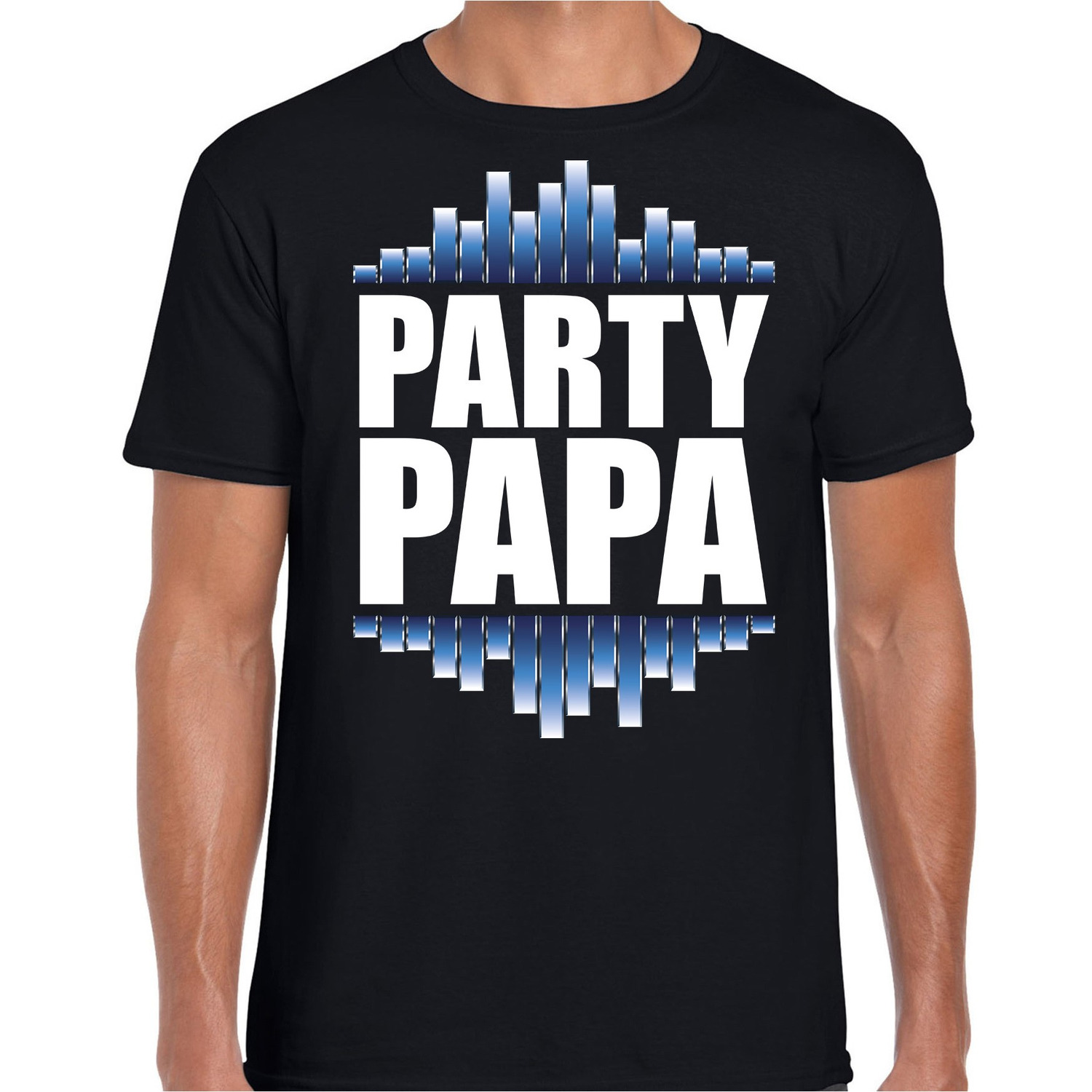 Party papa fun tekst t-shirt zwart heren