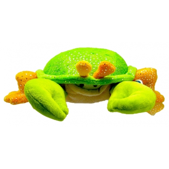 Pluche krab knuffel groen/oranje 23 cm