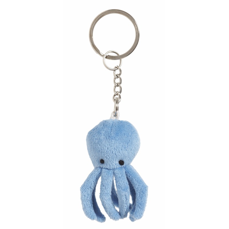 Pluche Octopus knuffel sleutelhanger 6 cm