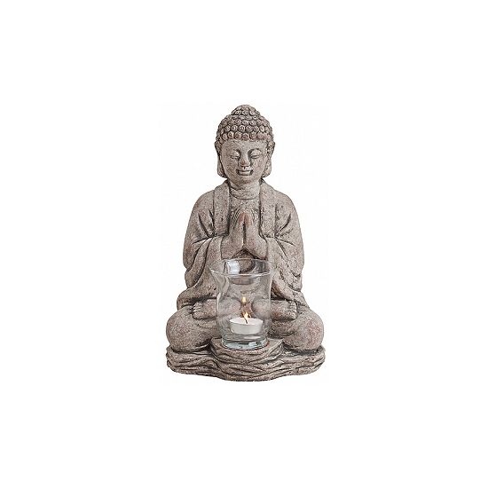 Polystone Boeddha waxinelicht houder 30 cm