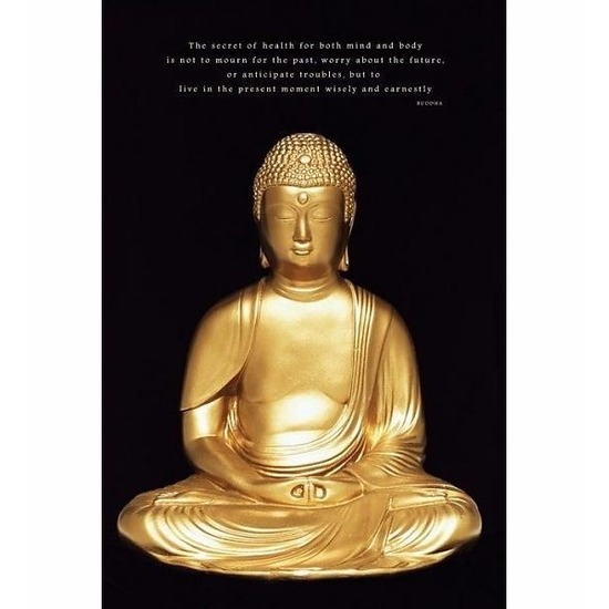 Poster gouden boeddha 61 x 91 cm