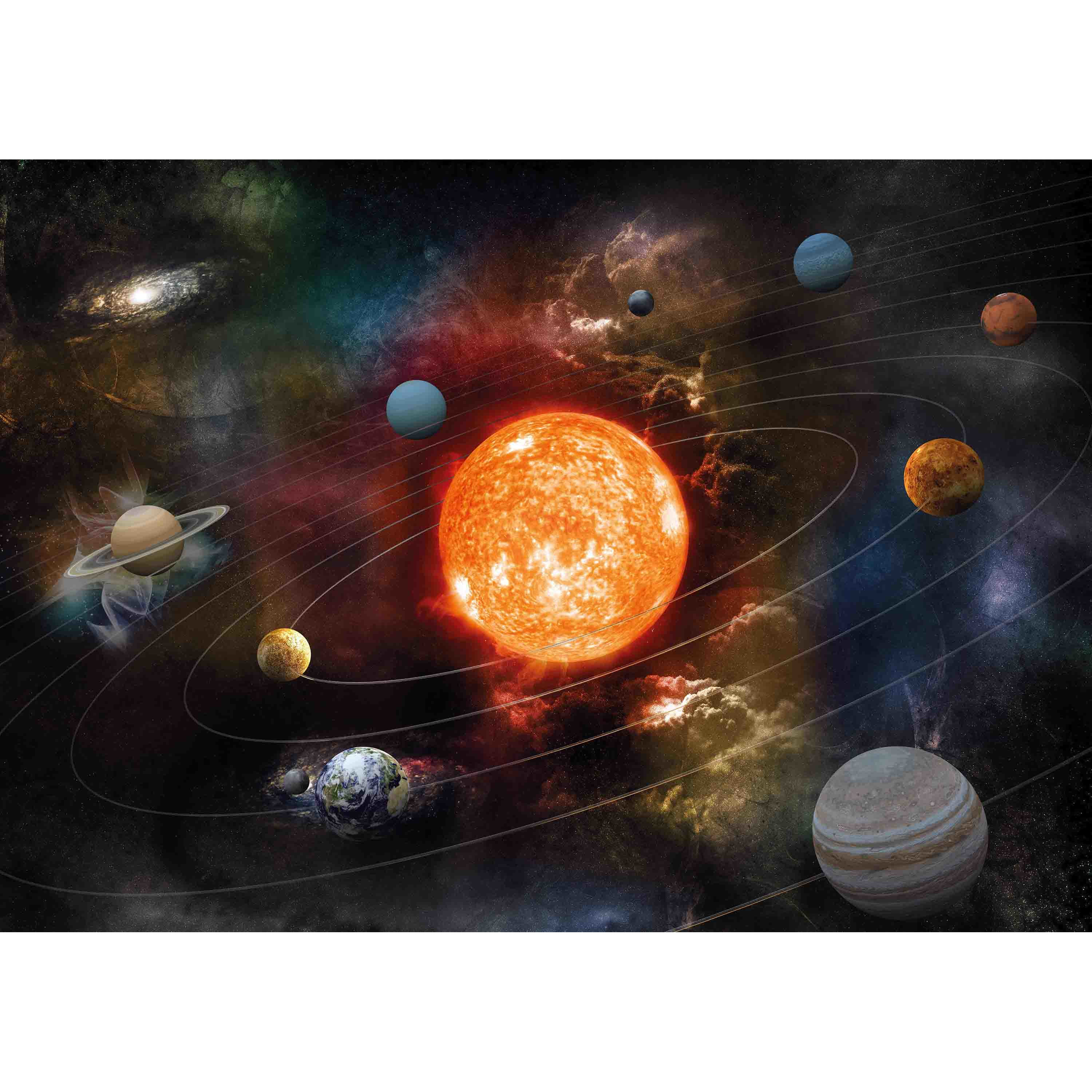 Poster van planeten in zonnestelsel / Melkweg voor op kinderkamer / school 84 x 59 cm