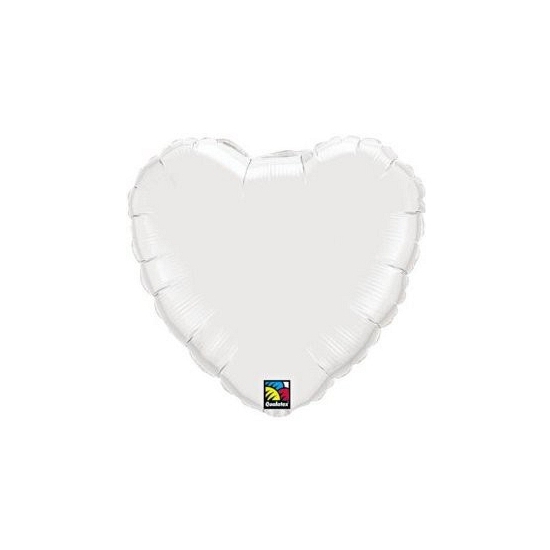 Qualatex wit hart folie ballon 45 cm