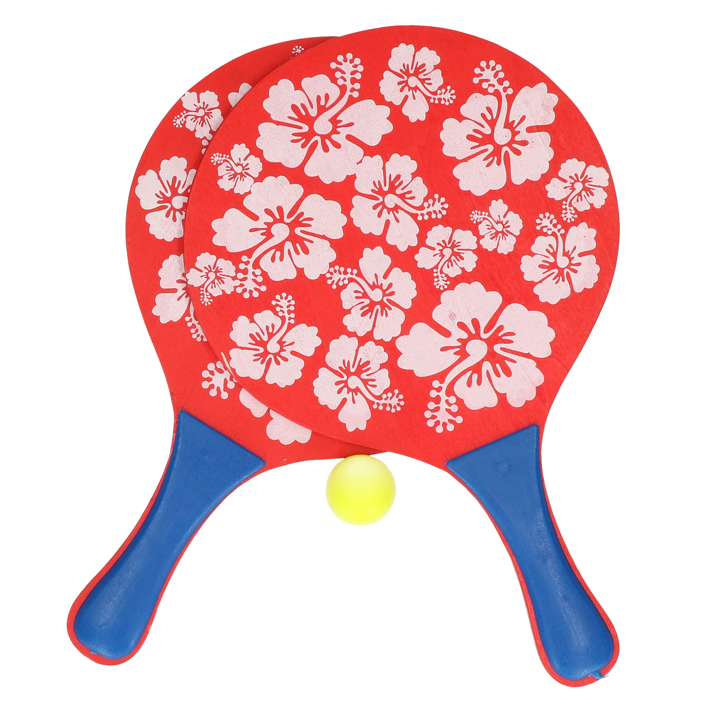 Rode beachball set met bloemenprint buitenspeelgoed