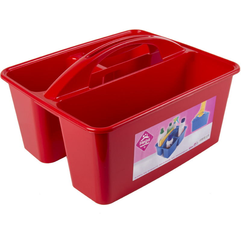 Rode opbergbox/opbergdoos mand met handvat 6 liter kunststof