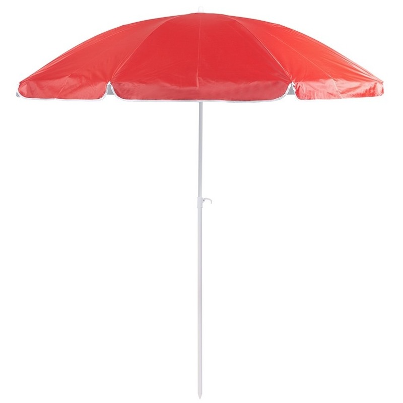 Rode strand parasol van nylon 200 cm