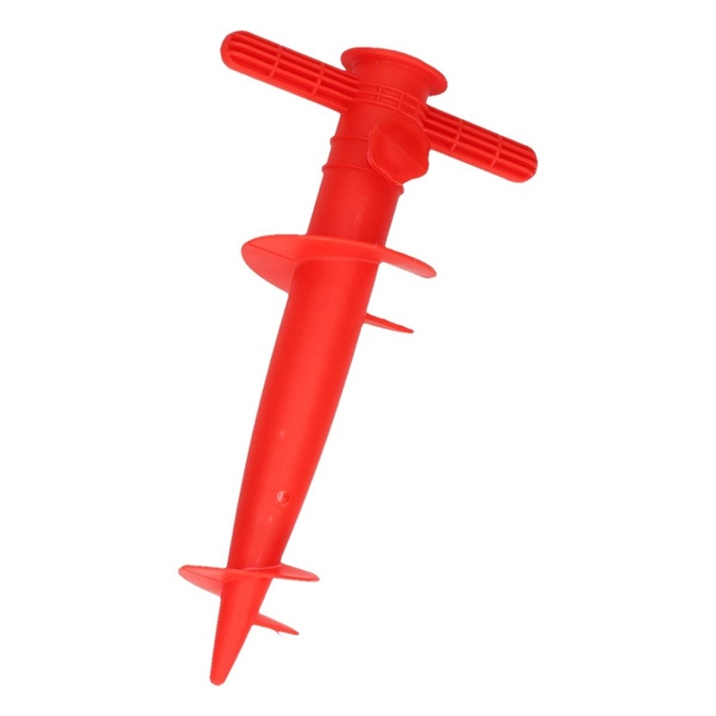 Rode strand parasolhouder / parasolboor/ parasolharing 30 cm