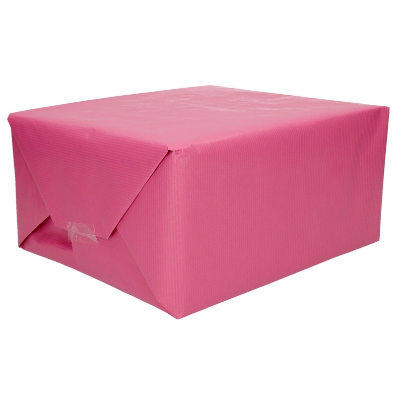 Rollen Kraft inpakpapier roze 200 x 70 cm
