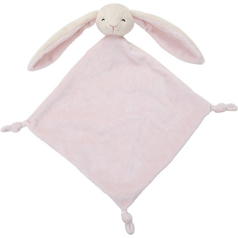 Roze konijn/haas tuttel/knuffeldoekje 40 cm