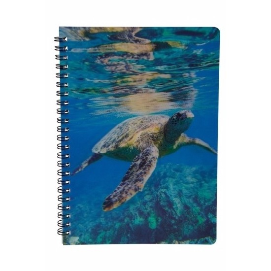 Schildpadden thema schrift/notitieblok/opschrijfboek 3D 21cm