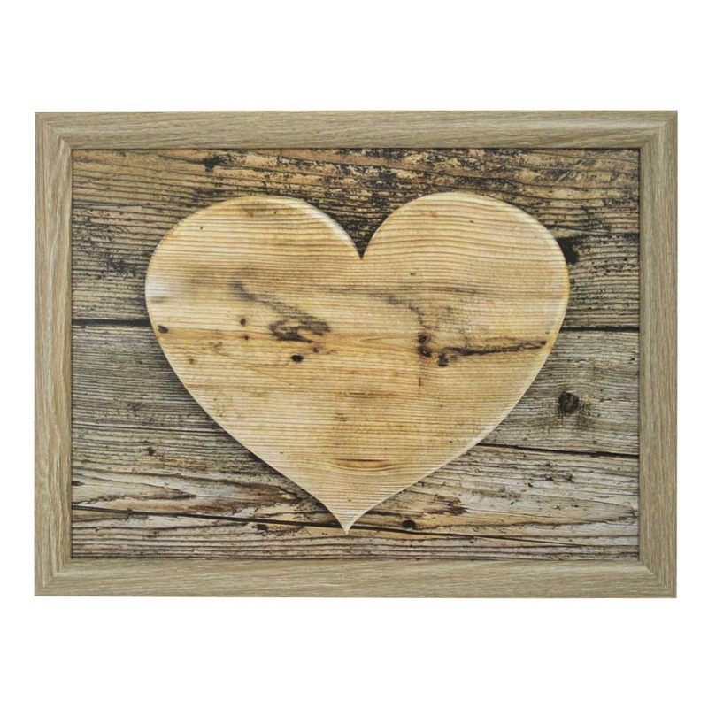Schootkussen/laptray hart houtprint 43 x 33 cm