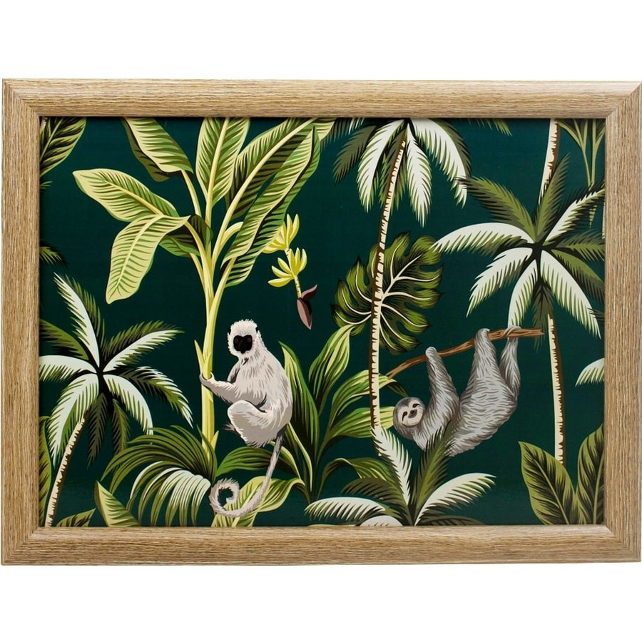 Schootkussen/laptray jungle met aap en luiaard print 33 x 43 cm