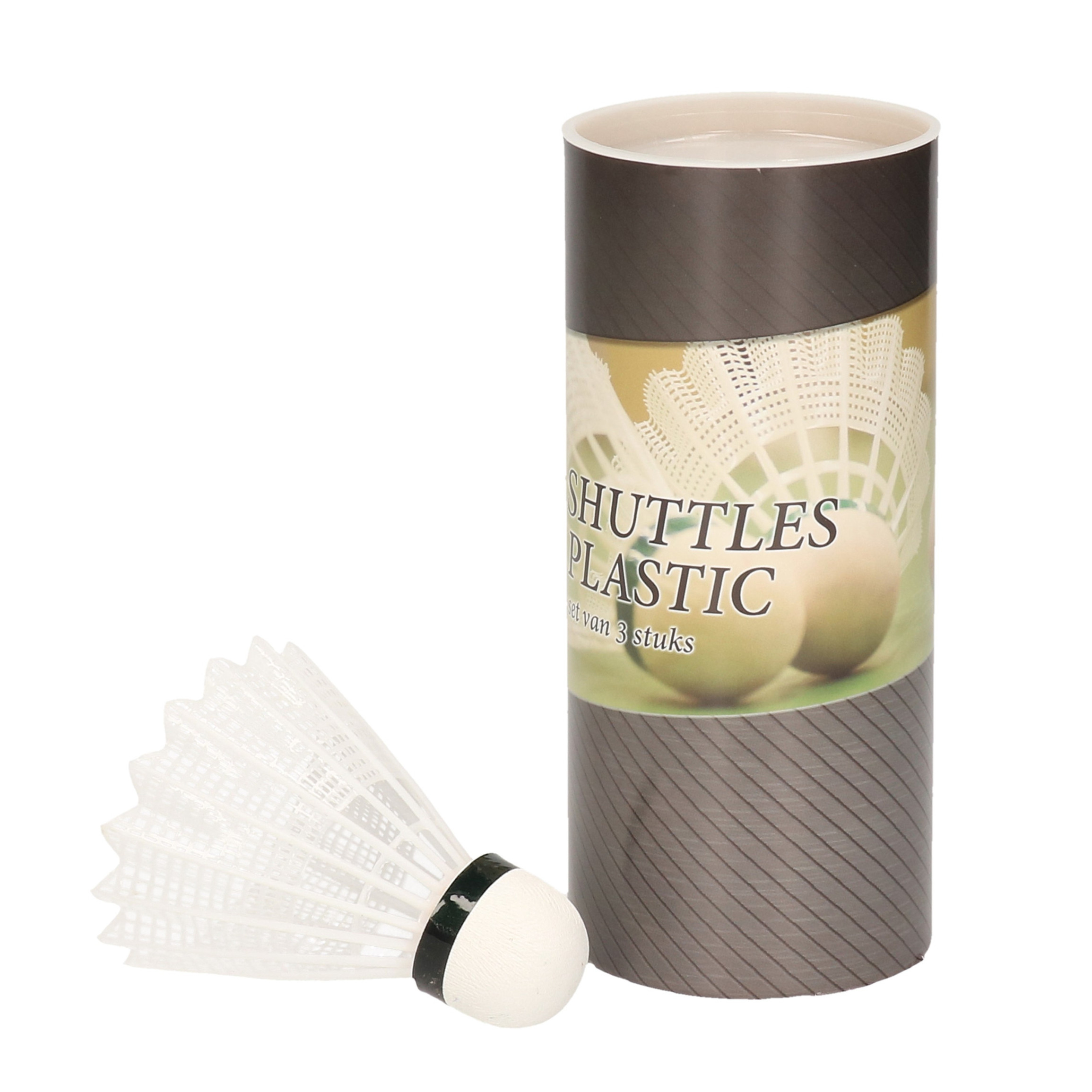 Set van 3x stuks badminton shuttles wit kunststof 8 x 6 cm