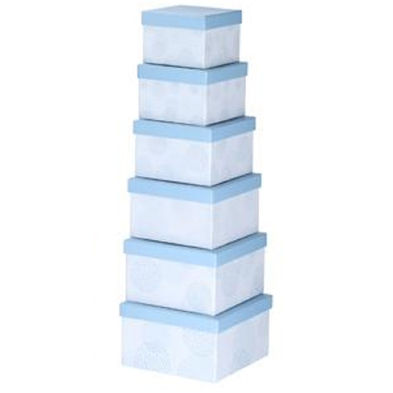 Set van 6x stuks pastelblauwe cadeaudoosjes 13,5-21 cm vierkant